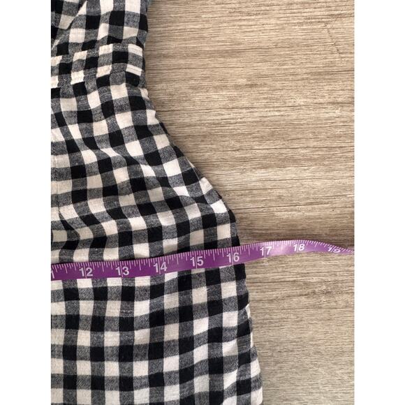 Abercrombie & Fitch Gingham Check Mini Dress XS Black White Square Neck - Picture 8 of 11